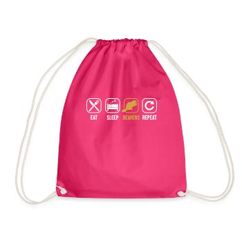 Essen Schlaf Biber Wiederholen Castor Canadensis - Turnbeutel - Fuchsia - Vorne