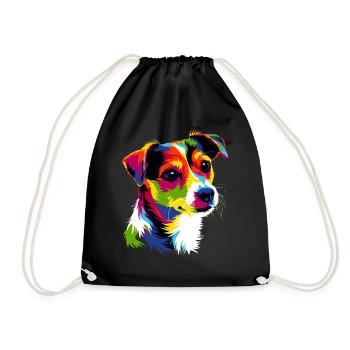 Jack Russell Terrier Couleurs vives Chiens Russells - Sac de sport léger - noir - Devant