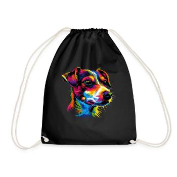 Jack Russell Terrier Couleurs vives Chiens Russells - Sac de sport léger - noir - Devant