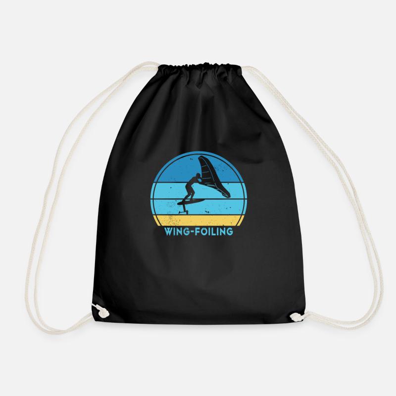 Wingfoil-Surfer Hydrofoil Kitefoil Wingsurf - Turnbeutel - Schwarz