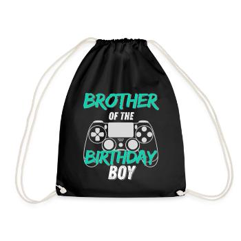 Bruder des Geburtstagskind-Gaming-Designs - Turnbeutel - Schwarz - Vorne