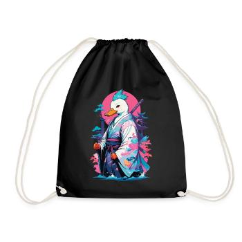 Esthétique Samurai Duck Style Vaporwave - Sac de sport léger - noir - Devant