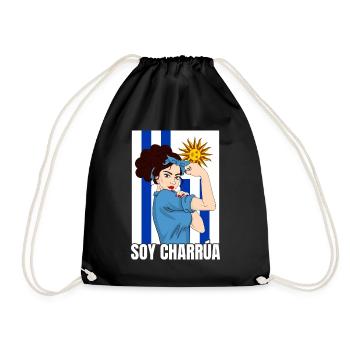 Soy charrua, uruguayan girl uruguay - Turnbeutel - Schwarz - Vorne