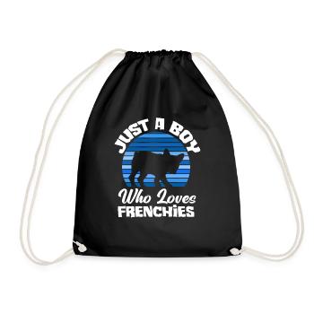 Bouledogue français garçon - Sac de sport léger - noir - Devant