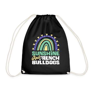 Boho arc-en-ciel soleil bouledogue français - Sac de sport léger - noir - Devant