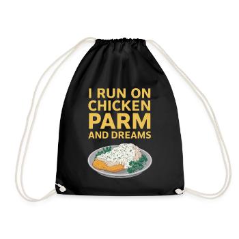 Je vis de poulet parme et rêve - Poulet - Sac de sport léger - noir - Devant