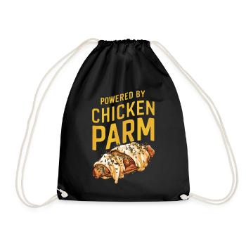 Propulsé par le poulet Parm - Hähnchen Parmigiana - Sac de sport léger - noir - Devant