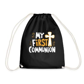 My First Communion Solemn Design - Drawstring Bag - black - Front