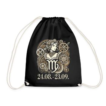 Zodiac Virgo Steampunk Style - Drawstring Bag - black - Front