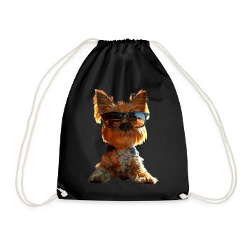 Yorkshire Terrier Dog Lover Cute Yorkie - Drawstring Bag - black - Front
