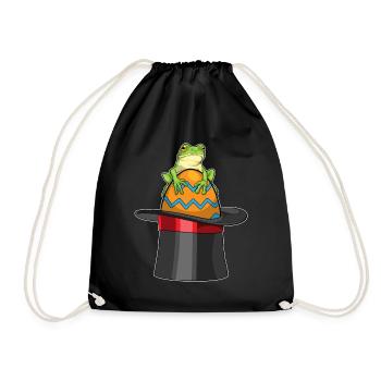Frosch Ostern Zauberer - Turnbeutel - Schwarz - Vorne