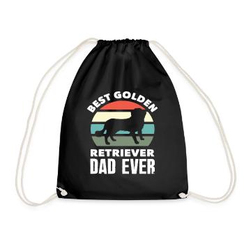 Best Golden Retriever Dad - Drawstring Bag - black - Front