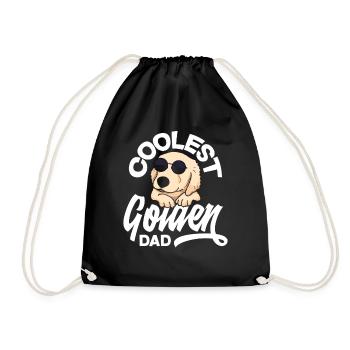 Cool Golden Retriever Dad - Drawstring Bag - black - Front