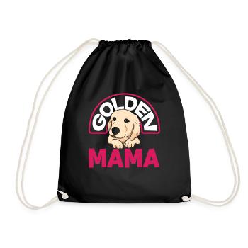 Golden Retriever Mom Mom - Drawstring Bag - black - Front