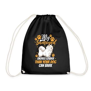 Samoyède ronfle bruyamment Samoyède Spitz Samoyède - Sac de sport léger - noir - Devant