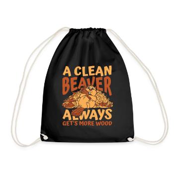 Clean Beaver bekommt immer mehr Holz nach Norden - Turnbeutel - Schwarz - Vorne
