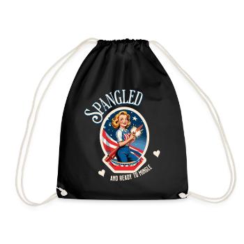Prêt à se mêler rétro Vintage Design Drapeau américain - Sac de sport léger - noir - Devant
