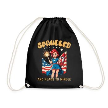 Design rétro vintage prêt à se mêler 4 juillet - Sac de sport léger - noir - Devant