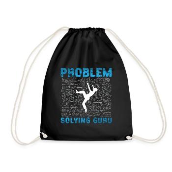 Admin Assistant Problem Solving Guru Office Clerk - Drawstring Bag - black - Front