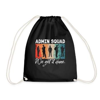 Admin Assistant Admin Squad We Get Retro Secretary - Drawstring Bag - black - Front