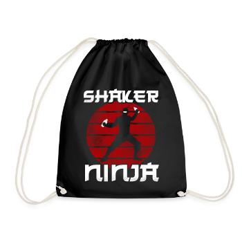 Bartender Mixologist Ninja Shaker - Drawstring Bag - black - Front