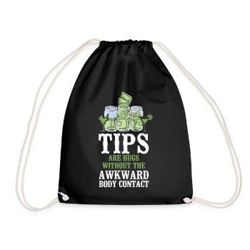 Bartender Mixologist Tips Are Hugs - Drawstring Bag - black - Front