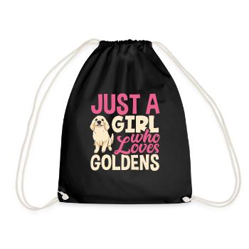 Fille Pet Golden Retriever - Sac de sport léger - noir - Devant