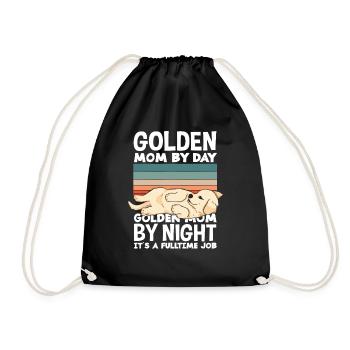 Lustiger Golden Retriever Mutter Spruch - Turnbeutel - Schwarz - Vorne