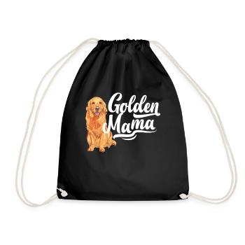Golden Retriever Mom - Drawstring Bag - black - Front
