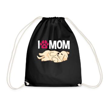 I Love Mama Golden Retriever - Drawstring Bag - black - Front