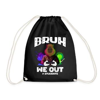 Outfit for students, fun for school days and gamers - Drawstring Bag - black - Front