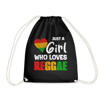 Rastafari Girl, Festival Rasta Jamaica Reggae - Drawstring Bag - black - Front