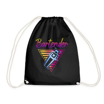 Barman Mixologue Années 80 Années 90 Rétro - Sac de sport léger - noir - Devant