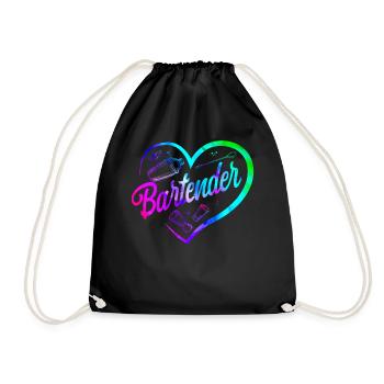 Bartender Mixologist Heart - Turnbeutel - Schwarz - Vorne