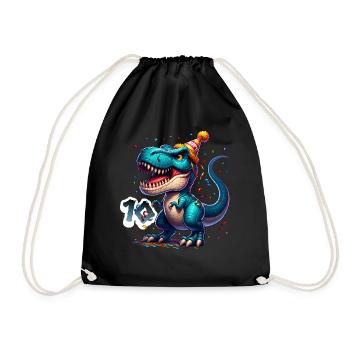 T Rex Dinosaure 10e anniversaire Enfants Anniversaire - Sac de sport léger - noir - Devant