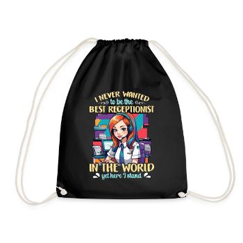 Receptionist I Never Wanted To Be The Secretary - Drawstring Bag - black - Front
