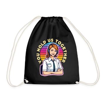 Receptionist You Hold Us Together Office Worker - Drawstring Bag - black - Front