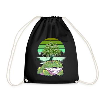 Frog Frogs Toad Toads - Drawstring Bag - black - Front