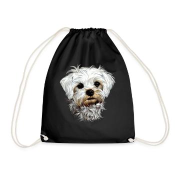 Maltese Little Maltese Dog Love Sweet Maltese - Drawstring Bag - black - Front