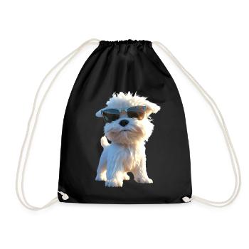Maltese Little Maltese Dog Love Sweet Maltese - Drawstring Bag - black - Front