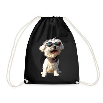 Maltese Little Maltese Dog Love Sweet Maltese - Drawstring Bag - black - Front