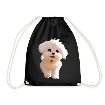 Maltese Little Maltese Dog Love Sweet Maltese - Drawstring Bag - black - Front