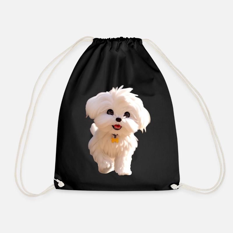 Malteser Kleiner Maltese Hund Liebe Süße Malteser - Turnbeutel - Schwarz