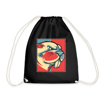 Beaver Portrait Castor Canadensis North American - Drawstring Bag - black - Front