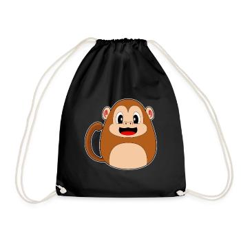 Monkey Easter Easter Egg - Drawstring Bag - black - Front
