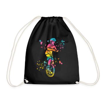 Unicyclist unicycle unicycle - Drawstring Bag - black - Front