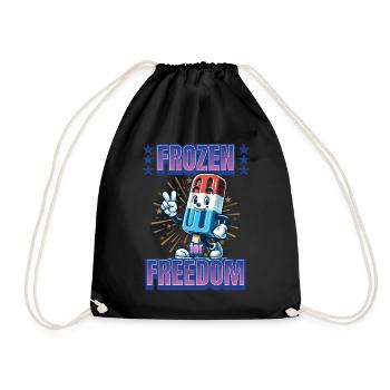 Frozen For Freedom Crème glacée au drapeau américain - Sac de sport léger - noir - Devant
