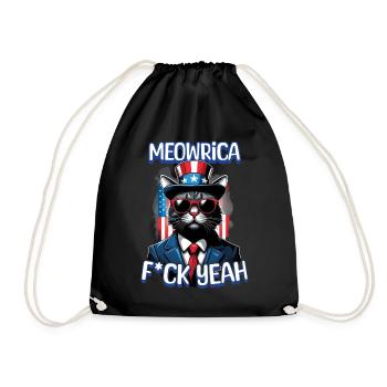Meowrica Cat 4 De Juillet Chat Heureux Célébrer - Sac de sport léger - noir - Devant
