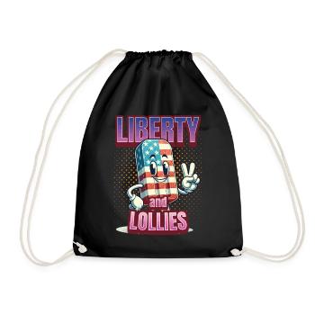 Liberty And Lollies 4th Of July Memorial Day - Turnbeutel - Schwarz - Vorne