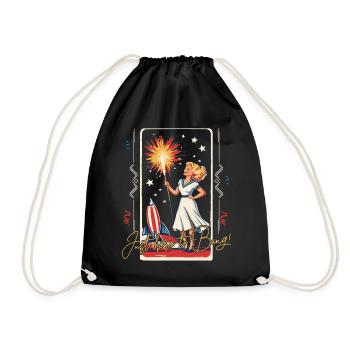 Ici Pour Bang Rétro Vintage Design 4 De Juillet - Sac de sport léger - noir - Devant